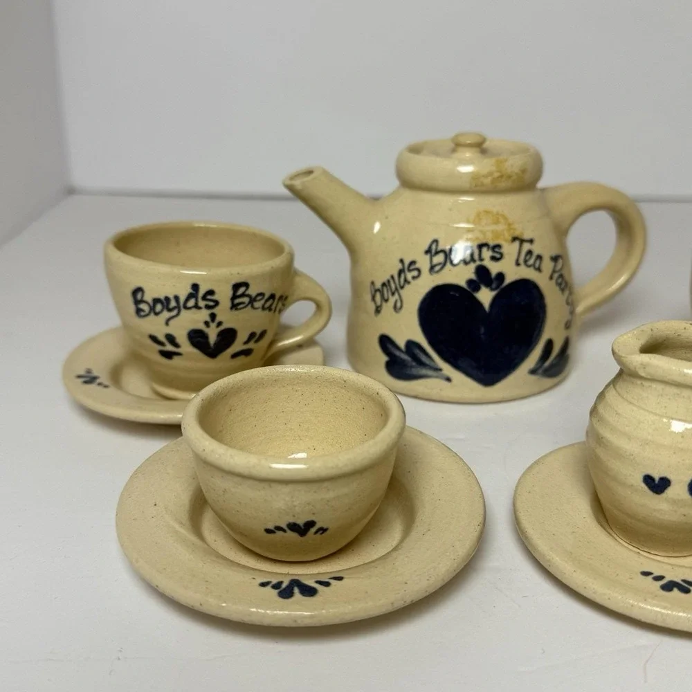 Boyd's Bears Miniature‎ Tea Set. 9 Pieces.